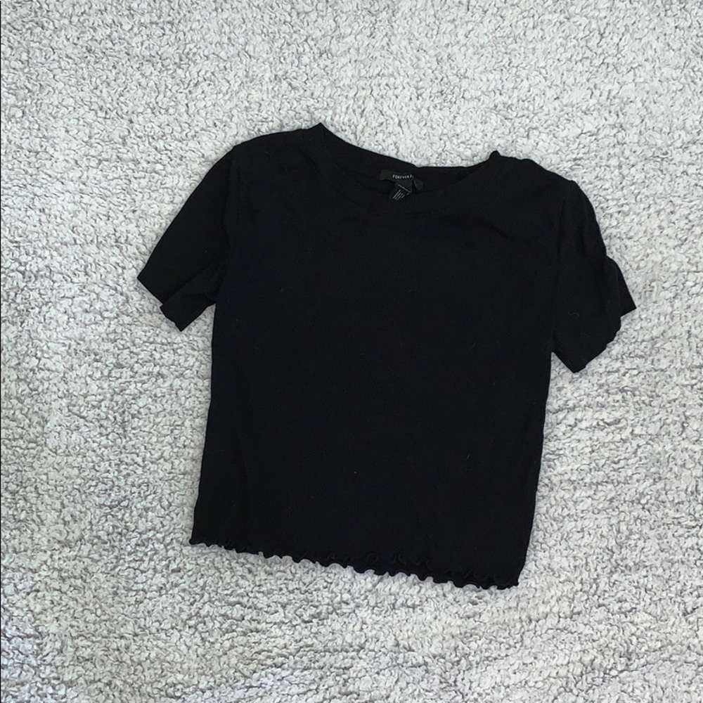 Black ribbed top
